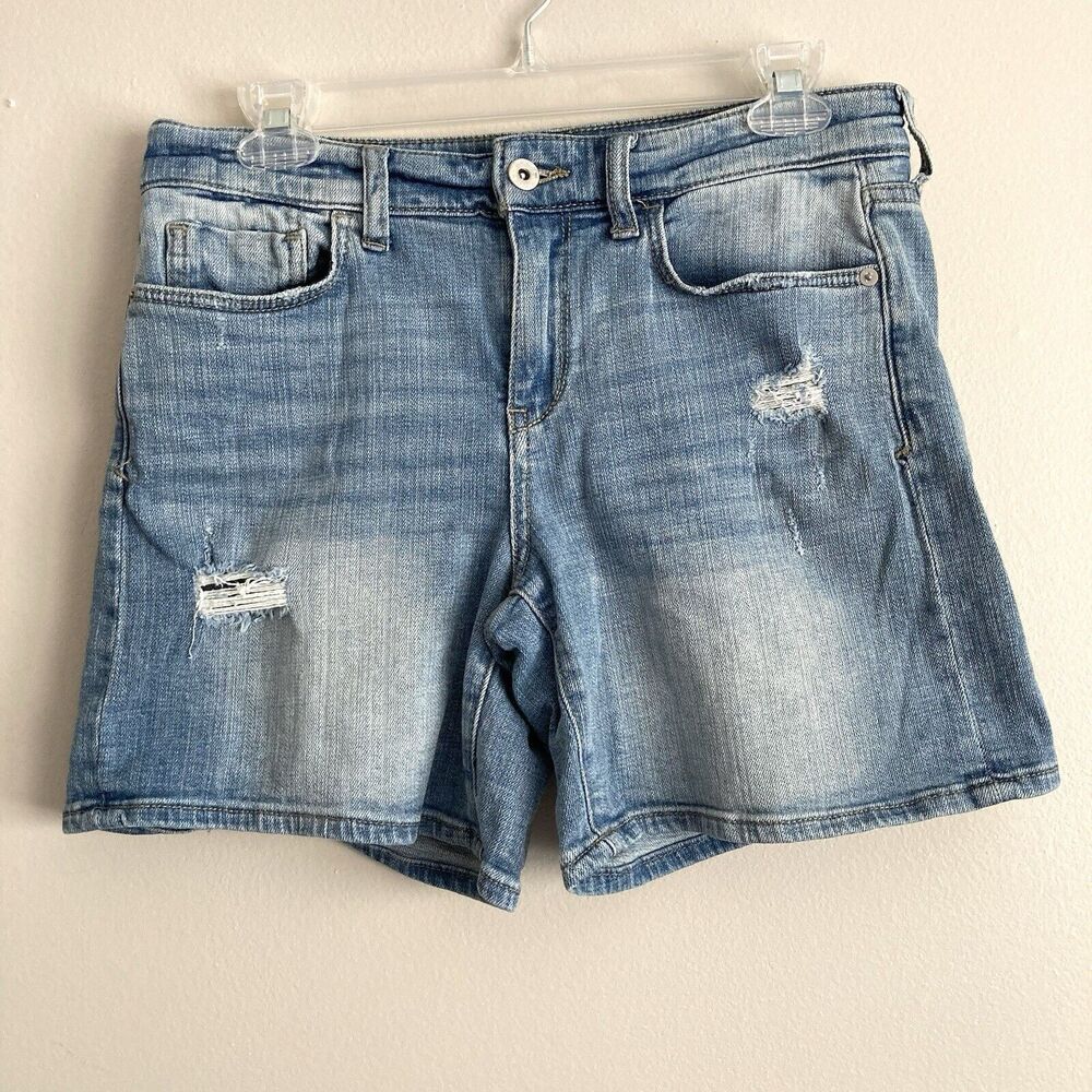 Pilcro and the Letterpress Anthropologie Slim Boyfriend Women Jean Shorts Sz 26